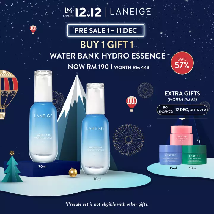 Image for Laneige Water Bank Hydro Essence + extra 20% Store Voucher + FREE gifts