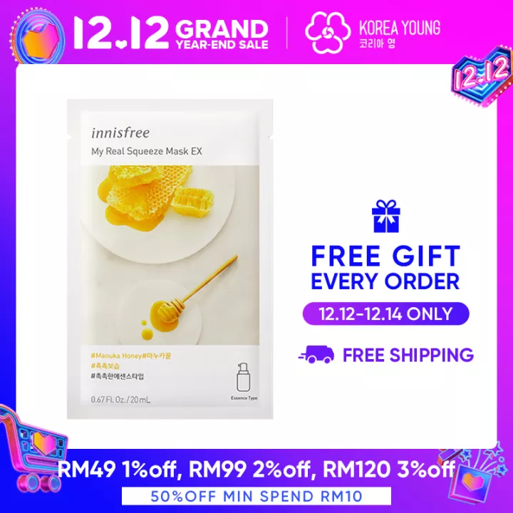 Image for Innisfree My Real Squeeze Facial Mask + RM12 Store Voucher