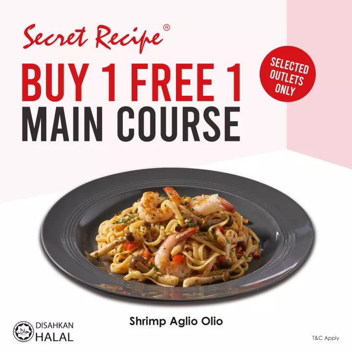 Image for Secret Recipe -  B1F1 Shrimp Aglio Olio [Selected Outlets Only] [F&B eCoupon]